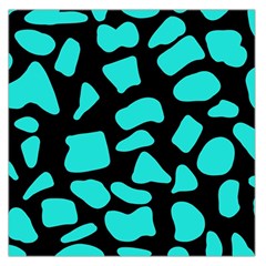 Neon Cow Dots Blue Turquoise And Black Square Satin Scarf (36  X 36 )