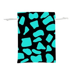 Neon Cow Dots Blue Turquoise And Black Lightweight Drawstring Pouch (s) by ConteMonfrey