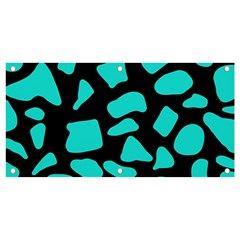 Neon Cow Dots Blue Turquoise And Black Banner And Sign 4  X 2  by ConteMonfrey