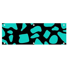 Neon Cow Dots Blue Turquoise And Black Banner And Sign 6  X 2  by ConteMonfrey