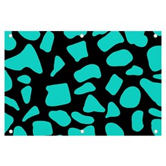 Neon Cow Dots Blue Turquoise And Black Banner And Sign 6  X 4  by ConteMonfrey