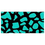 Neon cow dots blue turquoise and black Banner and Sign 8  x 4  Front