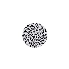 Leopard Print Black And White 1  Mini Buttons