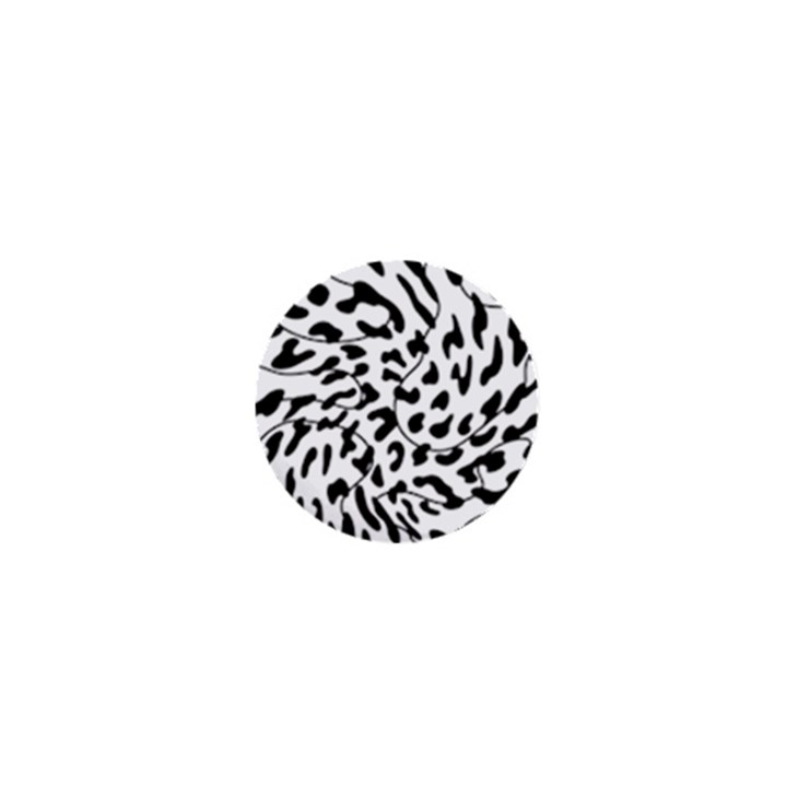 Leopard Print black and white 1  Mini Buttons