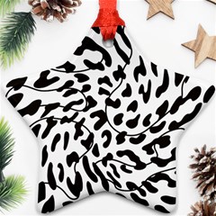 Leopard Print Black And White Ornament (star)