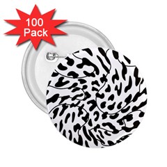 Leopard Print Black And White 2 25  Buttons (100 Pack)  by ConteMonfrey