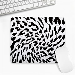 Leopard Print Black And White Large Mousepads by ConteMonfrey