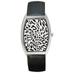 Leopard Print Black And White Barrel Style Metal Watch by ConteMonfrey