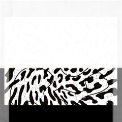 Leopard Print Black And White Rectangular Jigsaw Puzzl by ConteMonfrey