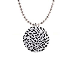 Leopard Print Black And White 1  Button Necklace by ConteMonfrey