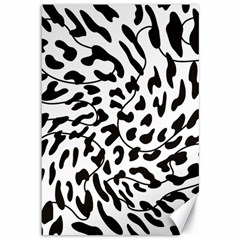 Leopard Print Black And White Canvas 12  X 18  by ConteMonfrey