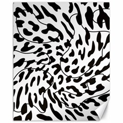 Leopard Print Black And White Canvas 11  X 14  by ConteMonfrey