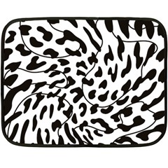 Leopard Print Black And White Double Sided Fleece Blanket (mini)  by ConteMonfrey