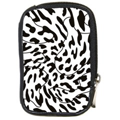 Leopard Print Black And White Compact Camera Leather Case by ConteMonfrey