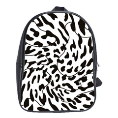 Leopard Print Black And White School Bag (large) by ConteMonfrey