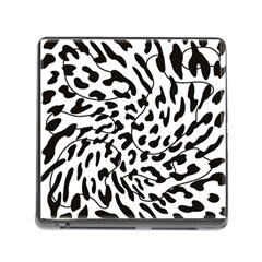 Leopard Print Black And White Memory Card Reader (square 5 Slot) by ConteMonfrey