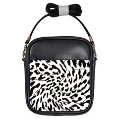 Leopard Print Black And White Girls Sling Bag by ConteMonfrey