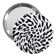 Leopard Print Black And White 3  Handbag Mirrors by ConteMonfrey