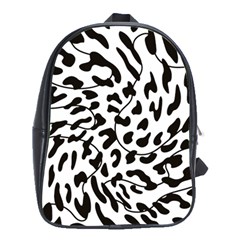 Leopard Print Black And White School Bag (xl) by ConteMonfrey