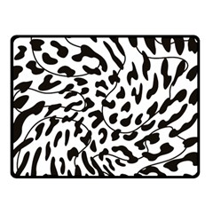 Leopard Print Black And White Double Sided Fleece Blanket (small)  by ConteMonfrey