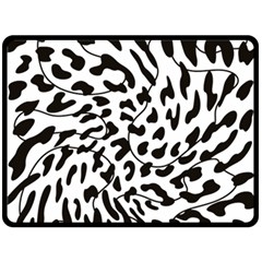 Leopard Print Black And White Double Sided Fleece Blanket (large)  by ConteMonfrey