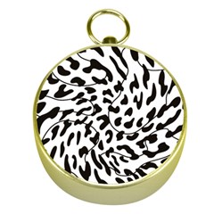 Leopard Print Black And White Gold Compasses by ConteMonfrey