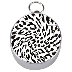 Leopard Print Black And White Silver Compasses by ConteMonfrey