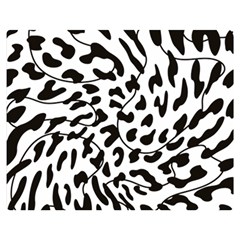 Leopard Print Black And White Double Sided Flano Blanket (medium)  by ConteMonfrey