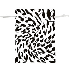 Leopard Print Black And White  Lightweight Drawstring Pouch (xl) by ConteMonfrey