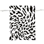 Leopard Print black and white  Lightweight Drawstring Pouch (XL) Front