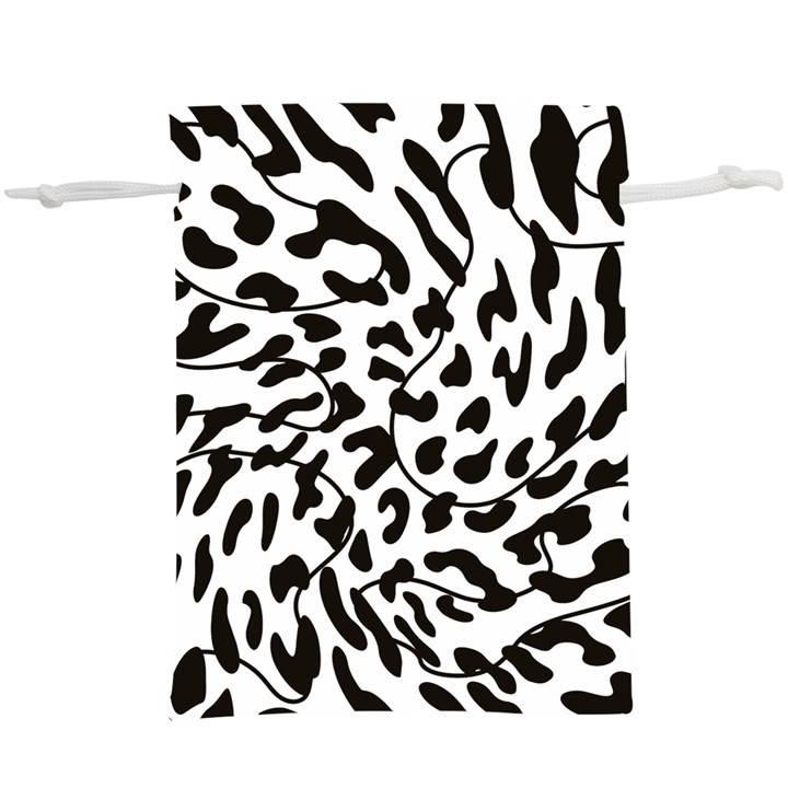 Leopard Print black and white  Lightweight Drawstring Pouch (XL)