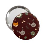 Rabbits, Owls And Cute Little Porcupines  2.25  Handbag Mirrors Front