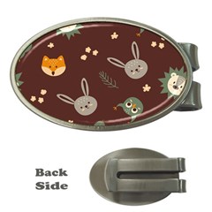 Rabbits, Owls And Cute Little Porcupines  Money Clips (oval)  by ConteMonfrey