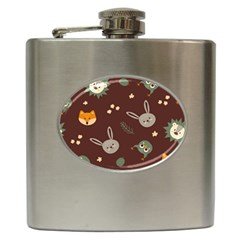 Rabbits, Owls And Cute Little Porcupines  Hip Flask (6 Oz) by ConteMonfrey