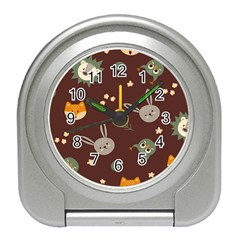 Rabbits, Owls And Cute Little Porcupines  Travel Alarm Clock by ConteMonfrey