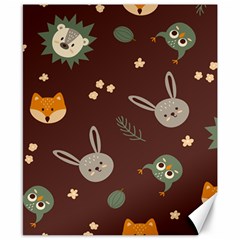 Rabbits, Owls And Cute Little Porcupines  Canvas 8  X 10  by ConteMonfrey