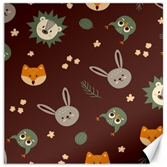 Rabbits, Owls And Cute Little Porcupines  Canvas 12  X 12  by ConteMonfrey