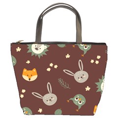 Rabbits, Owls And Cute Little Porcupines  Bucket Bag by ConteMonfrey