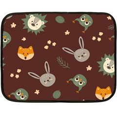 Rabbits, Owls And Cute Little Porcupines  Fleece Blanket (mini) by ConteMonfrey