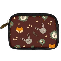 Rabbits, Owls And Cute Little Porcupines  Digital Camera Leather Case by ConteMonfrey