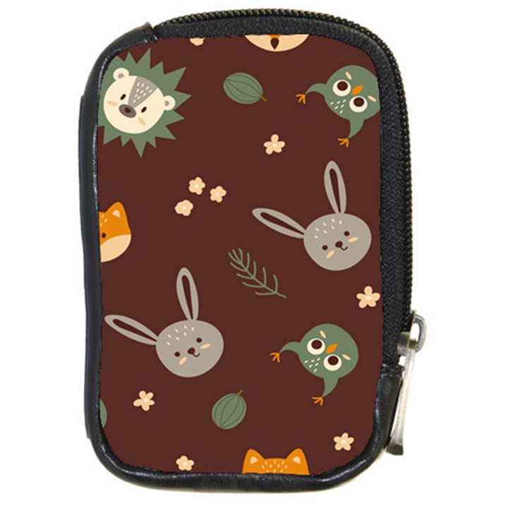 Rabbits, Owls And Cute Little Porcupines  Compact Camera Leather Case