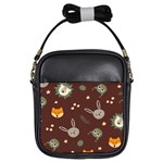 Rabbits, Owls And Cute Little Porcupines  Girls Sling Bag Front