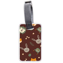 Rabbits, Owls And Cute Little Porcupines  Luggage Tag (one Side) by ConteMonfrey