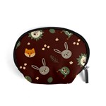 Rabbits, Owls And Cute Little Porcupines  Accessory Pouch (Small) Front