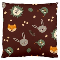 Rabbits, Owls And Cute Little Porcupines  Large Flano Cushion Case (two Sides) by ConteMonfrey