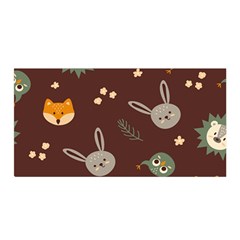 Rabbits, Owls And Cute Little Porcupines  Satin Wrap 35  X 70  by ConteMonfrey