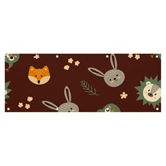 Rabbits, Owls And Cute Little Porcupines  Banner And Sign 8  X 3 