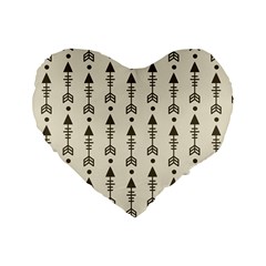 Black And Grey Arrows Standard 16  Premium Heart Shape Cushions