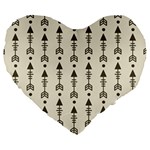 Black And Grey Arrows Large 19  Premium Heart Shape Cushions Front