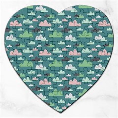 Llama Clouds  Jigsaw Puzzle (heart) by ConteMonfrey